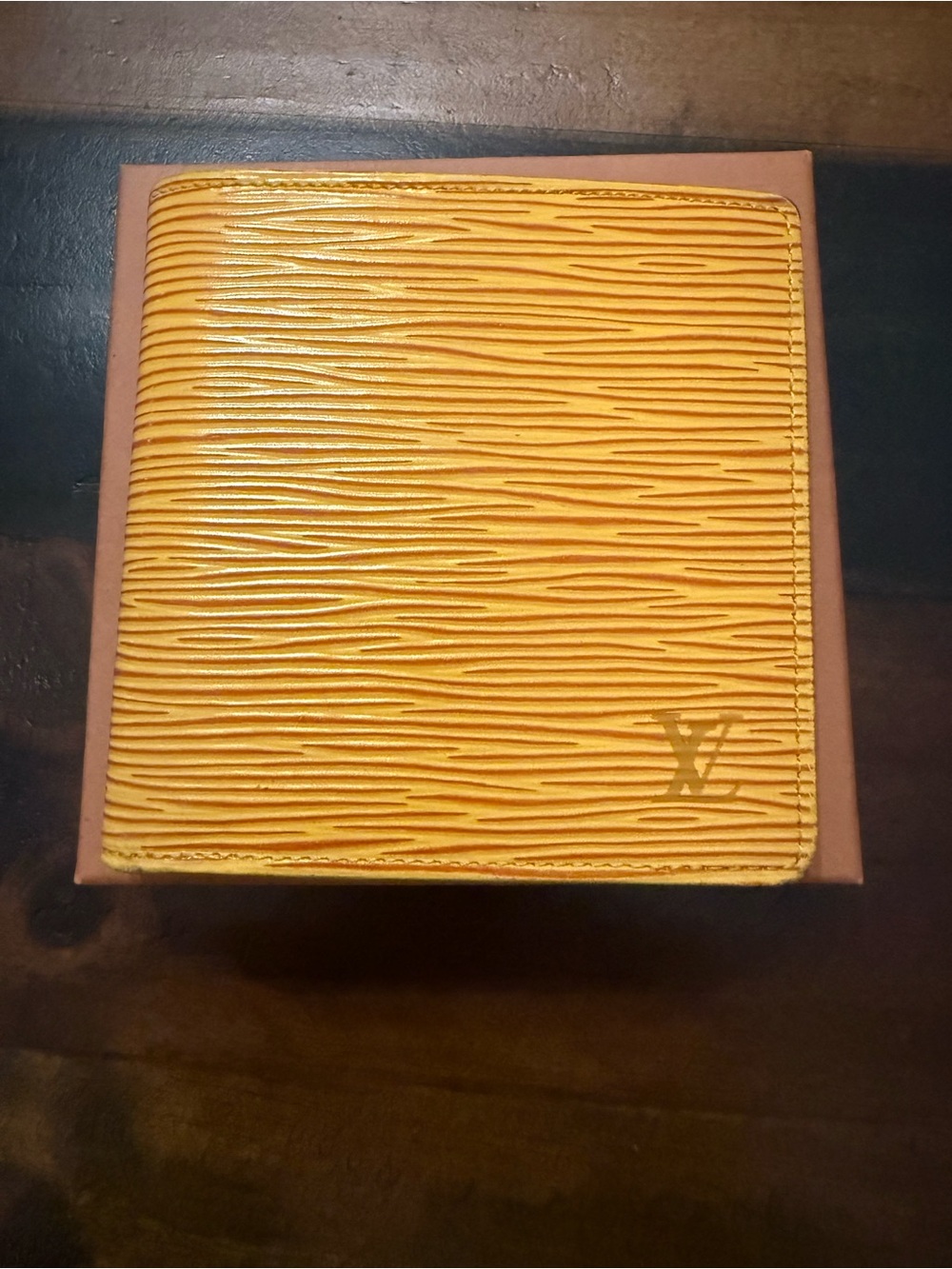 Louis Vuitton Purple Epi Leather Cardholder with Gold Trim